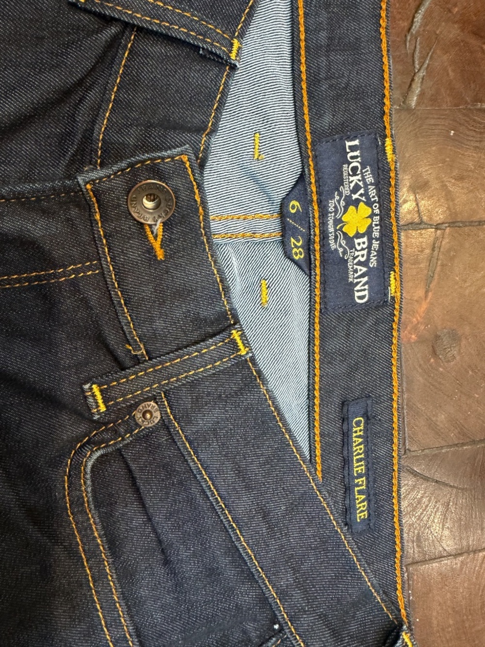 Lucky Brand Charlie FLARE  Jeans Size 6 / 28 Regular Dark Wash Denim".